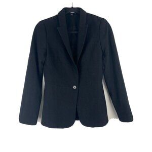 Express Womens Blazer Size 0 Black Stretch Long Line Business Jacket Office Work